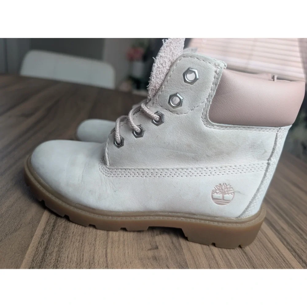 Timberland Premium 6 Inch Waterproof Boots Pink Nubuck Toddler Size 13.5 US Kids